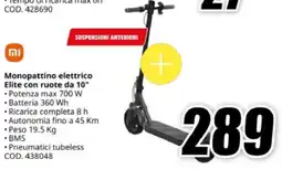 MediaWorld Xiaomi Monopattino elettrico Elite con ruote da 10" offerta