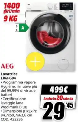 MediaWorld AEG Lavatrice LR6FG94 offerta