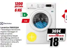 MediaWorld Electrolux Lavatrice EW6S526A offerta