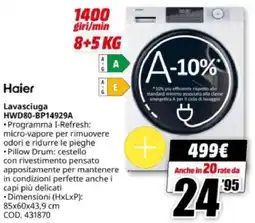 MediaWorld Haier Lavasciuga HWD80-BP14929A offerta
