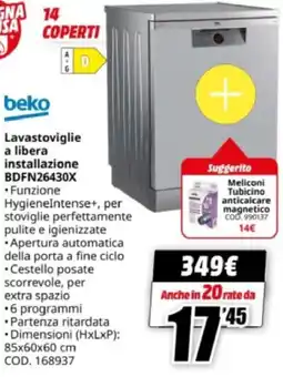 MediaWorld beko Lavastoviglie a libera installazione BDFN26430X offerta