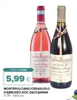 Tigre Montepulciano/cerasuolo d'abruzzo doc zaccagnini offerta