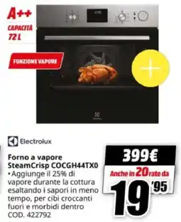 MediaWorld Electrolux Forno a vapore SteamCrisp COCGH44TX0 offerta