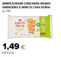 Tigre Semplicissimi crackers grano saraceno e semi di chia DORIA offerta