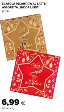 Tigre Scatola incartata al latte/ assortita LINDOR LINDT offerta