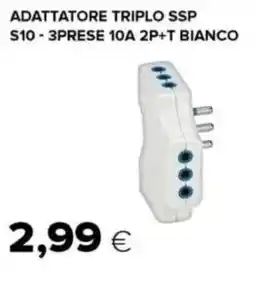 Tigre ADATTATORE TRIPLO SSP S10-3PRESE 10A 2P+T BIANCO offerta