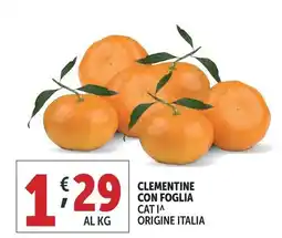 Deco Supermercati Clementine con foglia offerta