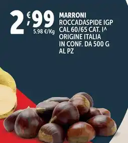Deco Supermercati Marroni roccadaspide IGP offerta