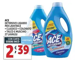 Deco Supermercati Ace detersivo liquido per lavatrice offerta