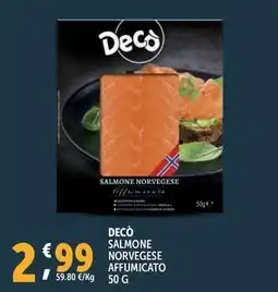 Deco Supermercati Decò salmone norvegese affumicato offerta