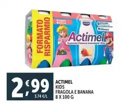 Deco Supermercati Actimel kids fragola e banana offerta