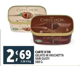 Deco Supermercati Carte d'or gelato in vaschetta offerta