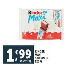 Deco Supermercati Kinder maxi 6 barrette offerta
