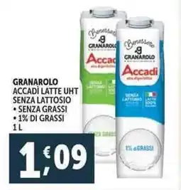 Deco Supermercati Granarolo accadi latte uht senza lattosio offerta