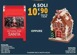 Deco Supermercati Nataluna cassetta postale con pupazzo di neve led e musica usb + batterie offerta