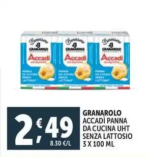 Deco Supermercati Granarolo accadi panna da cucina uht senza lattosio offerta