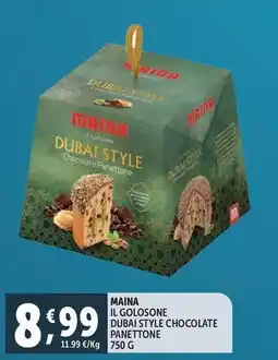 Deco Supermercati Maina il golosone dubai style chocolate panettone offerta
