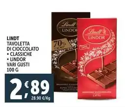 Deco Supermercati Lindt tavoletta di cioccolato offerta