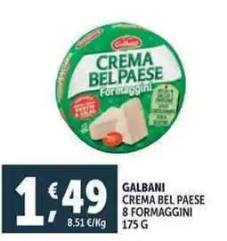 Deco Supermercati Galbani crema bel paese 8 formaggini offerta