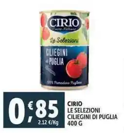 Deco Supermercati Cirio le selezioni ciliegini di puglia offerta