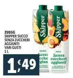 Deco Supermercati Zuegg skipper succo senza zuccheri aggiunti offerta