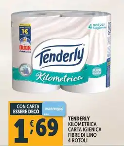 Deco Supermercati Tenderly kilometrica carta igienica fibre di lino 4 rotoli offerta