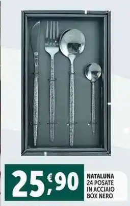 Deco Supermercati Nataluna 24 posate in acciaio box nero offerta