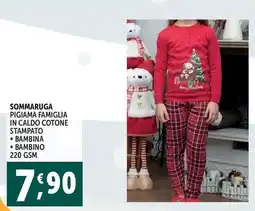 Deco Supermercati Sommaruga pigiama famiglia in caldo cotone stampato offerta