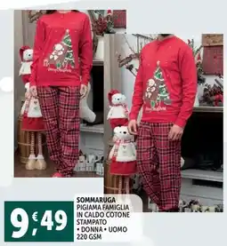 Deco Supermercati Sommaruga pigiama famiglia in caldo cotone stampato offerta
