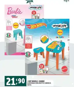 Deco Supermercati Hot wheels barbie scrivania con matite carioca 36 m+ offerta
