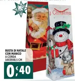 Deco Supermercati Busta di natale con manico a corda offerta