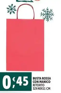 Deco Supermercati Busta rossa con manico ritorto offerta