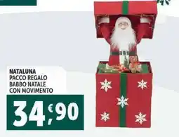 Deco Supermercati Nataluna pacco regalo babbo natale con movimento offerta