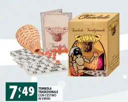 Deco Supermercati Tombola tradizionale con cestino in vimini offerta