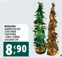 Deco Supermercati Nataluna albero 60 LED con timer e batteria offerta