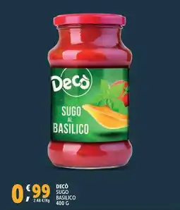 Deco Supermercati Decò sugo basilico offerta