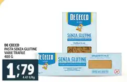 Deco Supermercati De cecco pasta senza glutine offerta