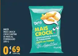 Deco Supermercati Decò mais crock croccantini di mais al formaggio offerta