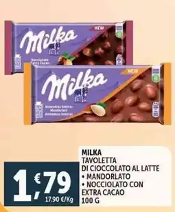 Deco Supermercati Milka tavoletta di cioccolato al latte offerta