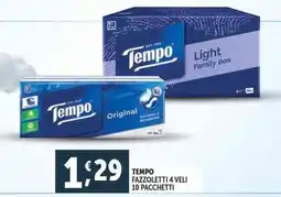 Deco Supermercati Tempo fazzoletti 4 veli 10 pacchetti offerta