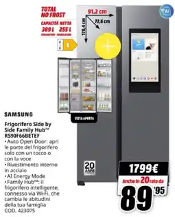 MediaWorld SAMSUNG Frigorifero Side by Side Family Hub RS90F66BETEF offerta