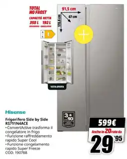 MediaWorld Hisense Frigorifero Side by Side RS711N4ACE offerta