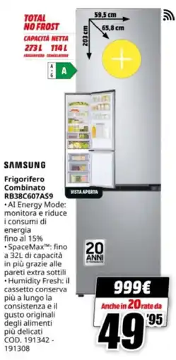 MediaWorld SAMSUNG Frigorifero Combinato RB38C607AS9 offerta