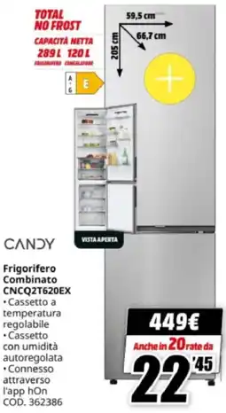 MediaWorld CANDY Frigorifero Combinato CNCQ2T620EX offerta