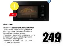 MediaWorld SAMSUNG Microonde Bespoke MC32DG7646KKE1 offerta
