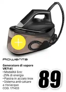 MediaWorld Rowenta Generatore di vapore VR7141 offerta