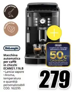 MediaWorld DeLonghi Macchina automatica per caffè in chicchi ECAM21.116.B offerta