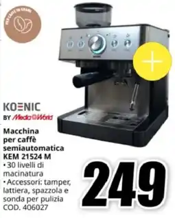 MediaWorld KOENIC Macchina per caffè semiautomatica KEM 21524 M offerta