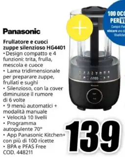 MediaWorld Panasonic Frullatore e cuoci zuppe silenzioso HG4401 offerta
