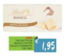 Caramico Lindt tavolette gb bianco/extra cacao/fondente 72% offerta